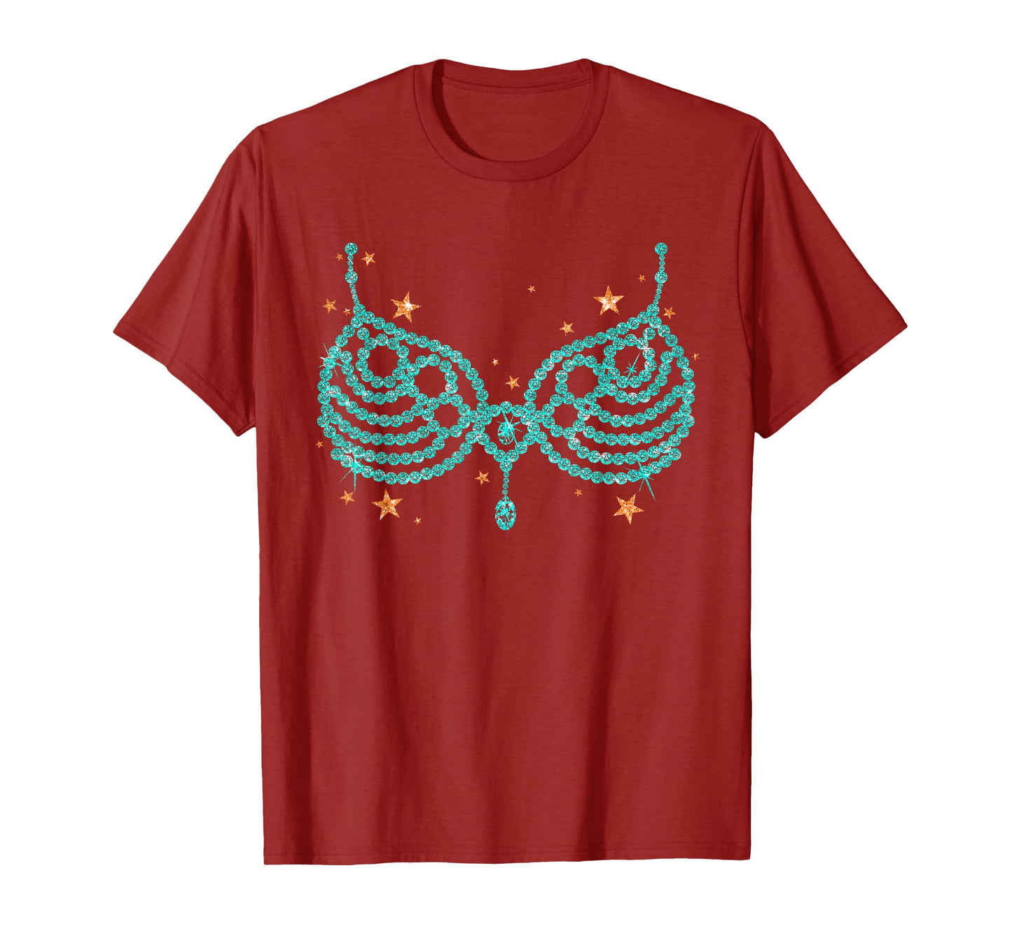Halloween Turquoise Bra Music Show Fans Girl Women Costume T-Shirt