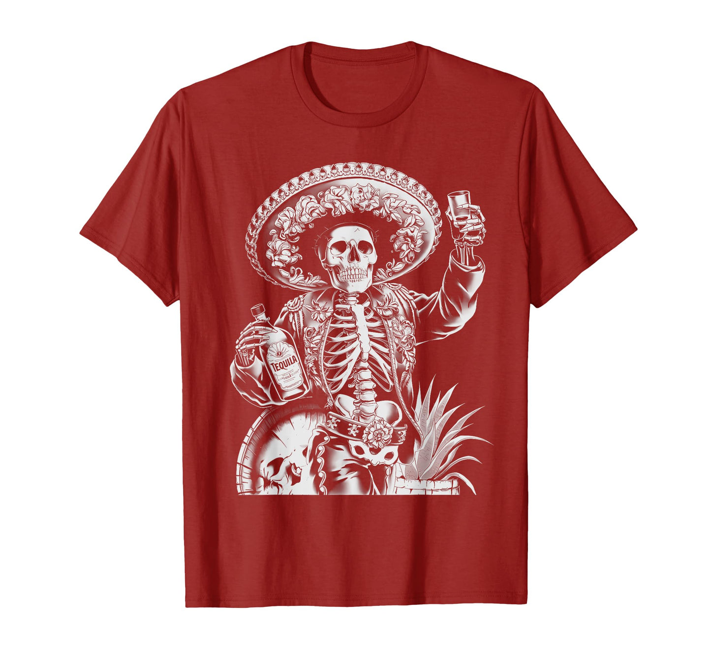 Mexico Vintage Skeleton Tequila Dia De Los Muertos Mexican T-Shirt