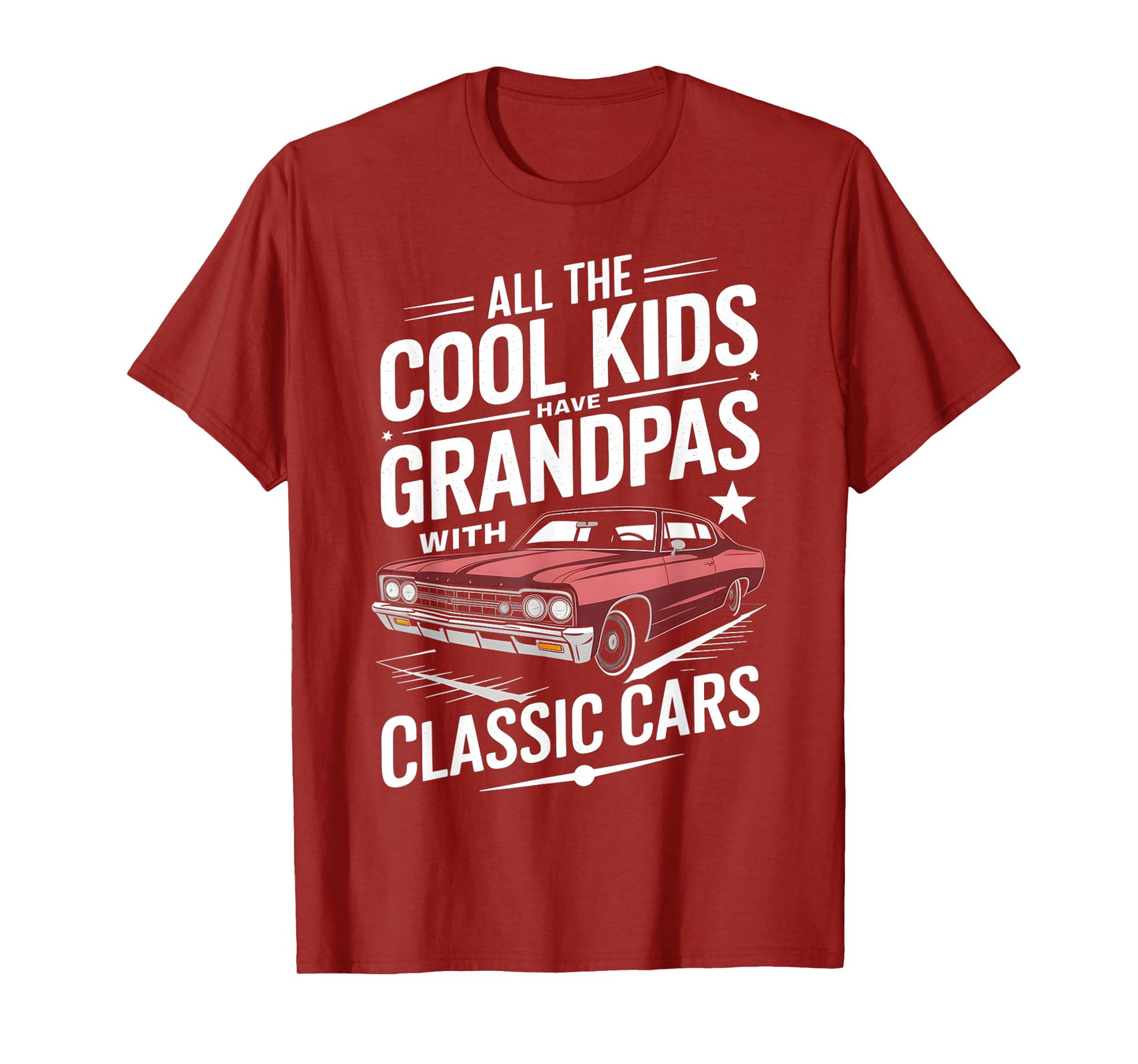 Car Guy Grandpas With Classic Cars Dad Old Car Enthusiast T-Shirt