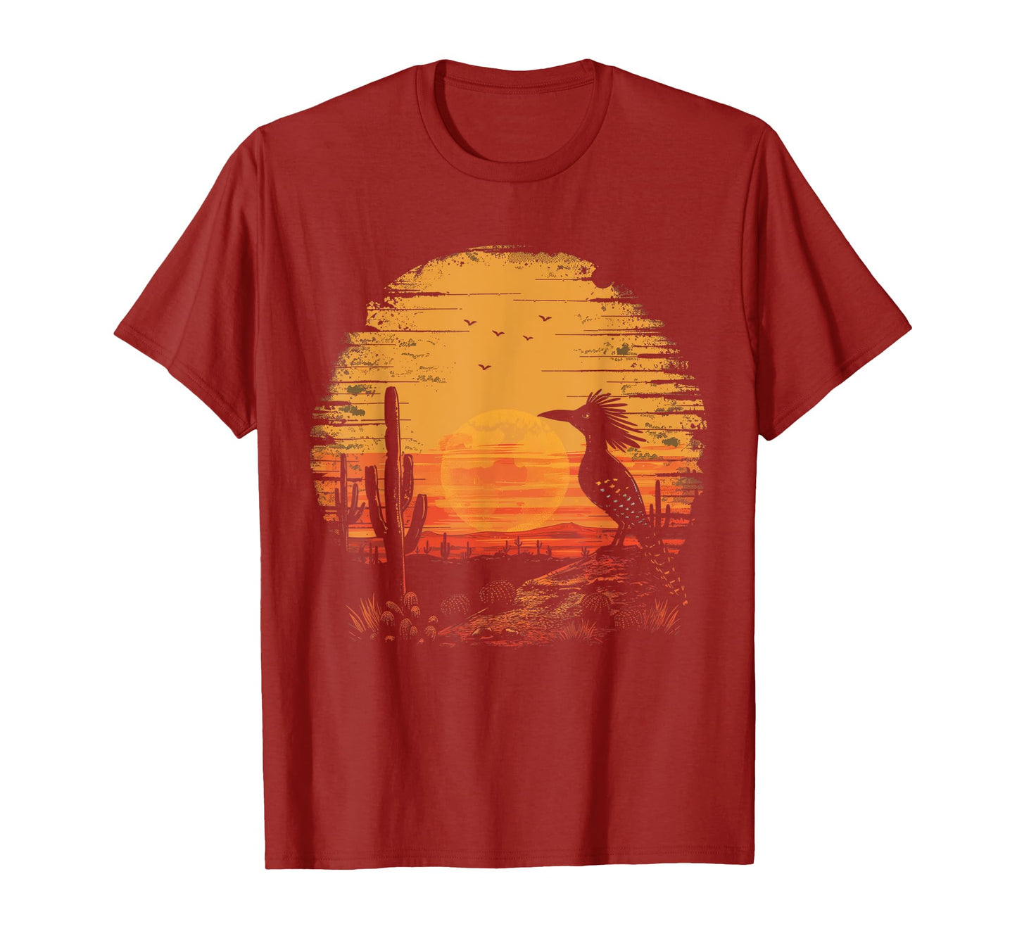 Roadrunner Bird Desert Landscape Cactus Arizona Texas Nevada T-Shirt