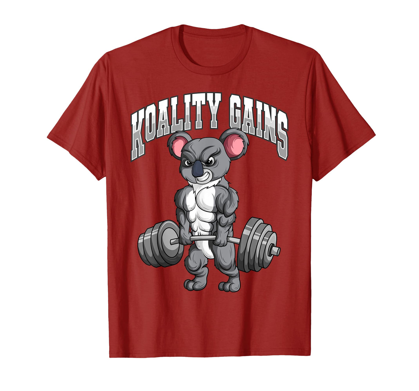 Koality Gains Fitness Gym Koala Bodybuilding T-Shirt