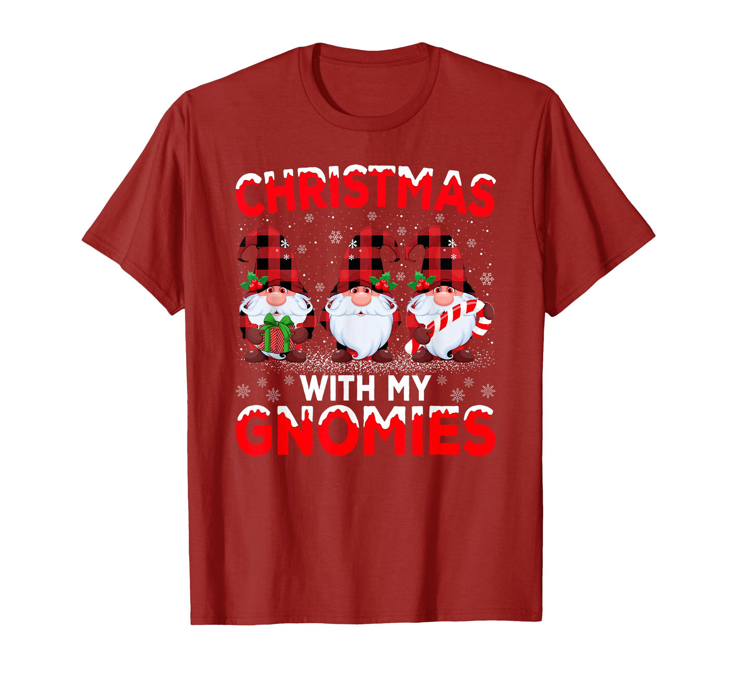 Christmas with My Gnomies Funny Family Gnomes Xmas Pajamas T-Shirt
