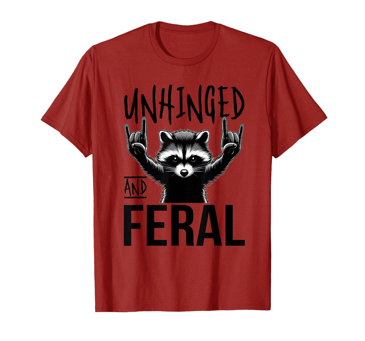 Raccoon Unhinged And Feral Retro T-Shirt