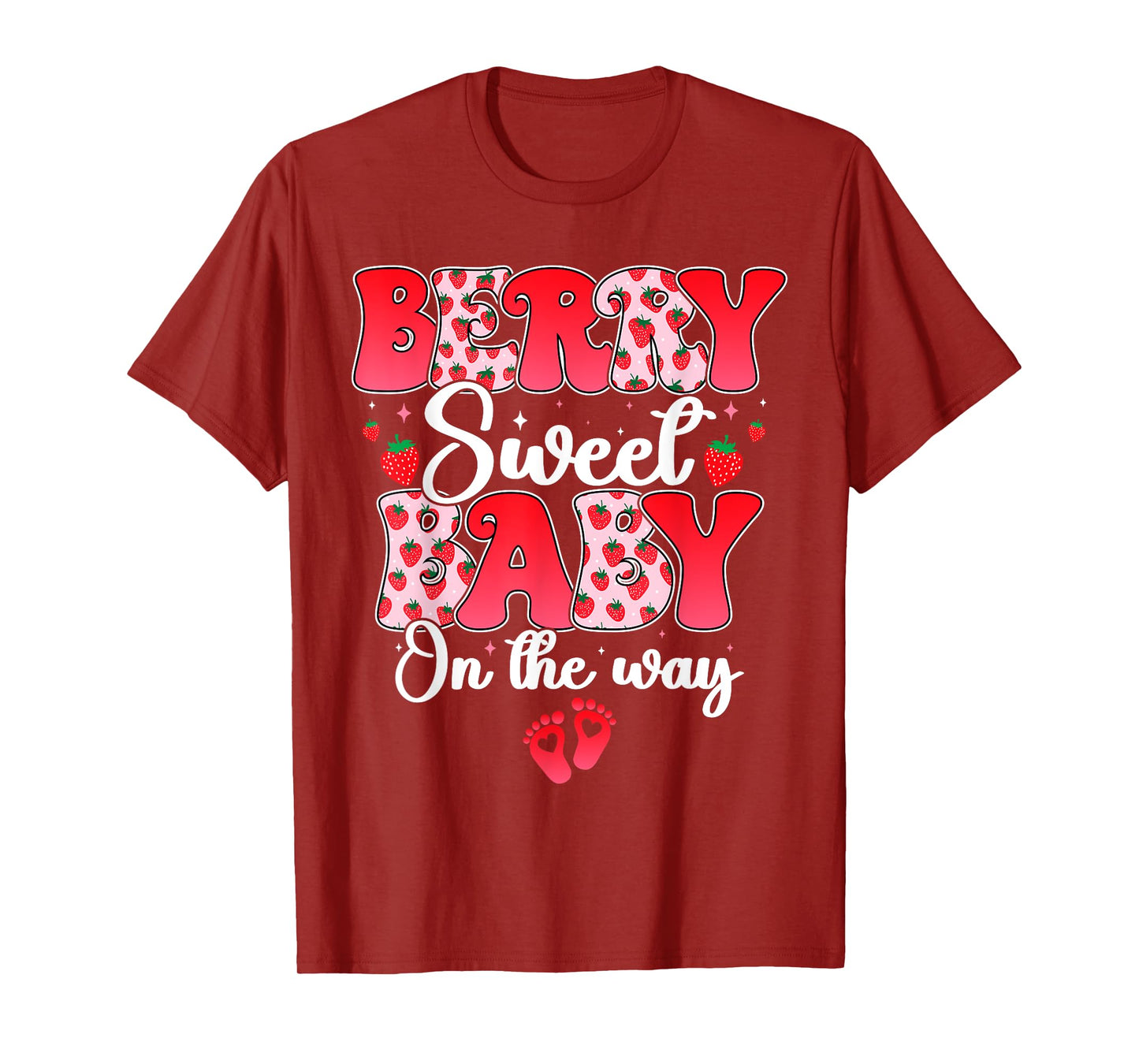 Berry Sweet Baby On The Way Strawberry Pregnancy Gender T-Shirt