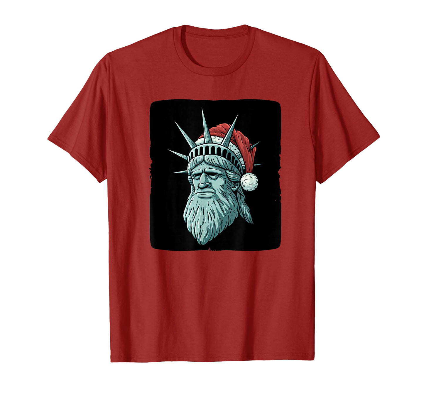 Grumpy Santa Claus in Liberty Statue Style Costume T-Shirt
