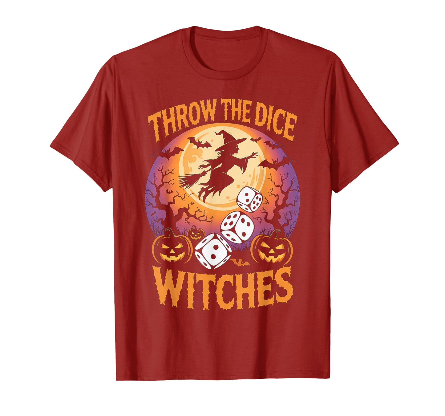 Throw The Dice Witches Funny Halloween Spooky Witch Game T-Shirt