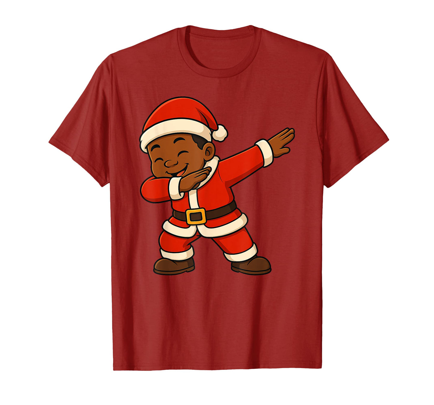 Funny Black Kid Xmas Merry Christmas Santa Dabbing Boys Girl T-Shirt