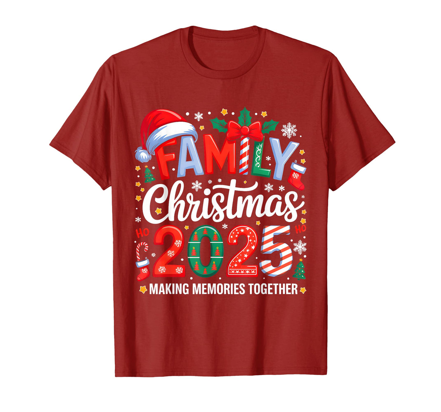 Family Christmas 2025 Squad Santa Elf Xmas Matching Costume T-Shirt