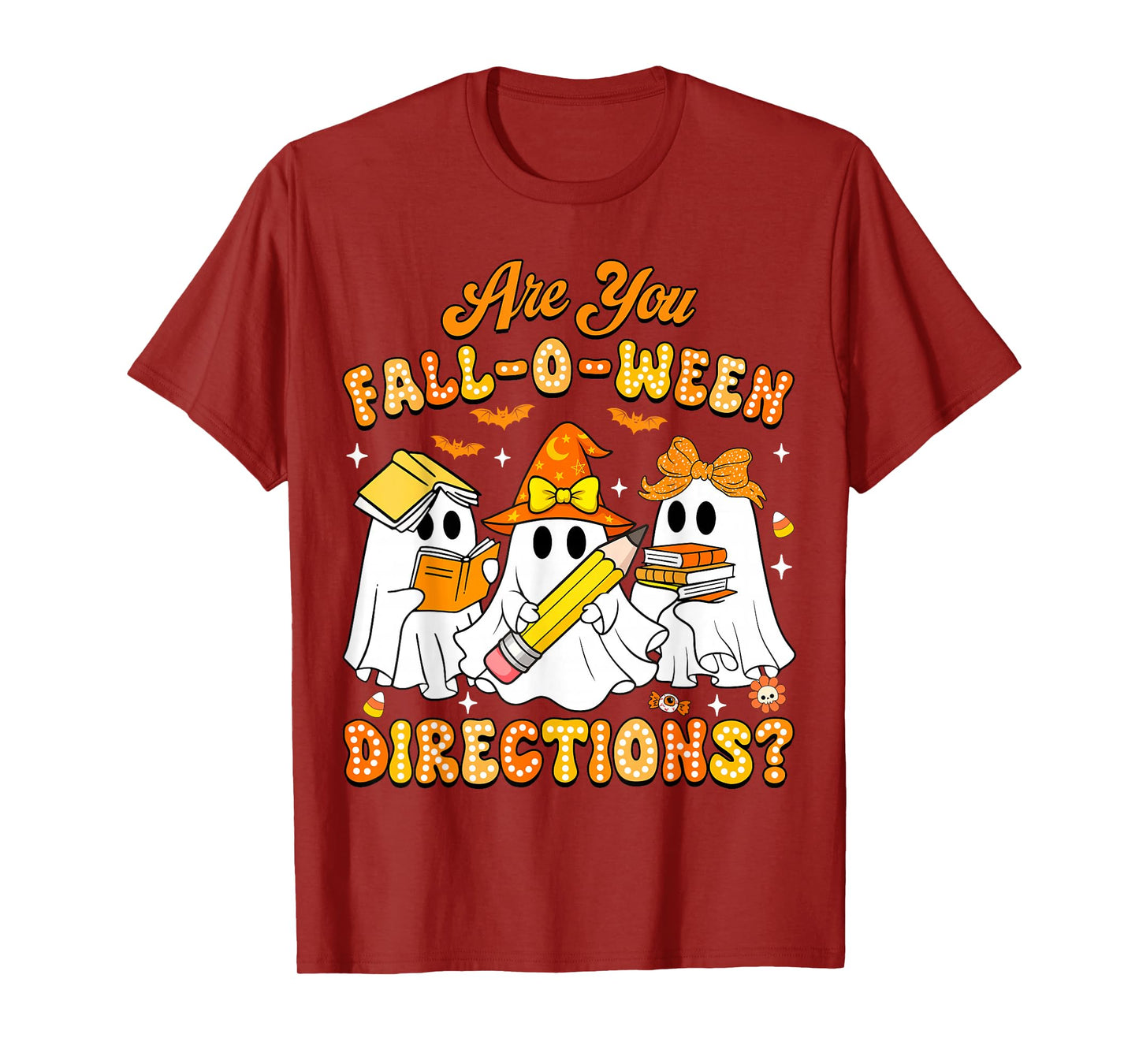Groovy Halloween are You Fall O Ween Directions Teacher Kids T-Shirt
