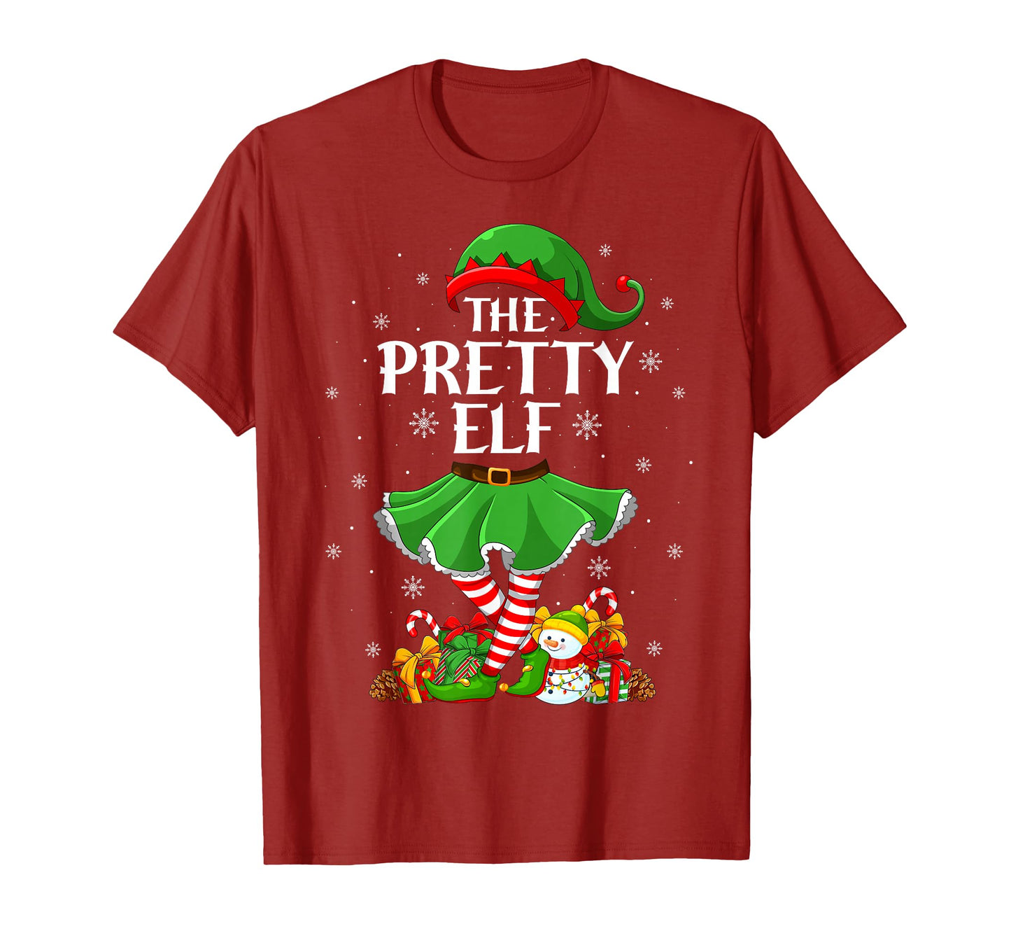 Pretty Elf Christmas Family Elf Squad Xmas Girls Women T-Shirt