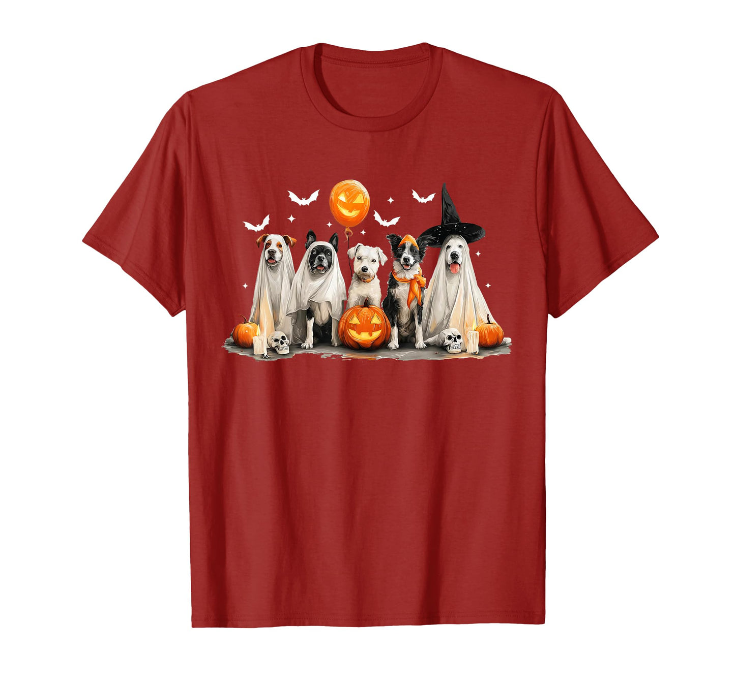Dog Ghost Cute Dog Dressed As Ghost Funny Halloween Dog T-Shirt