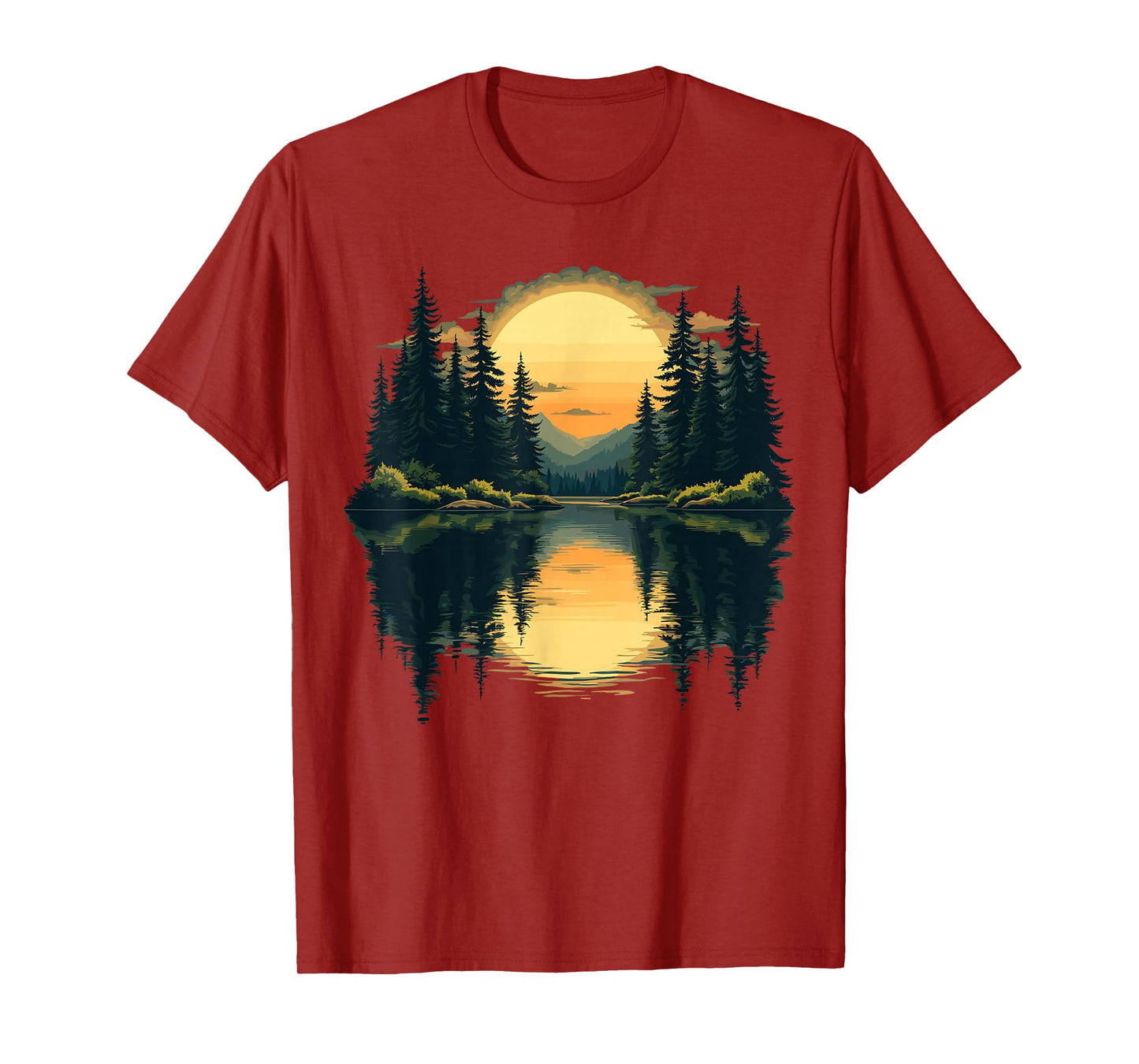 Nature Trees Reflection Forest Outdoor Wildlife T-Shirt