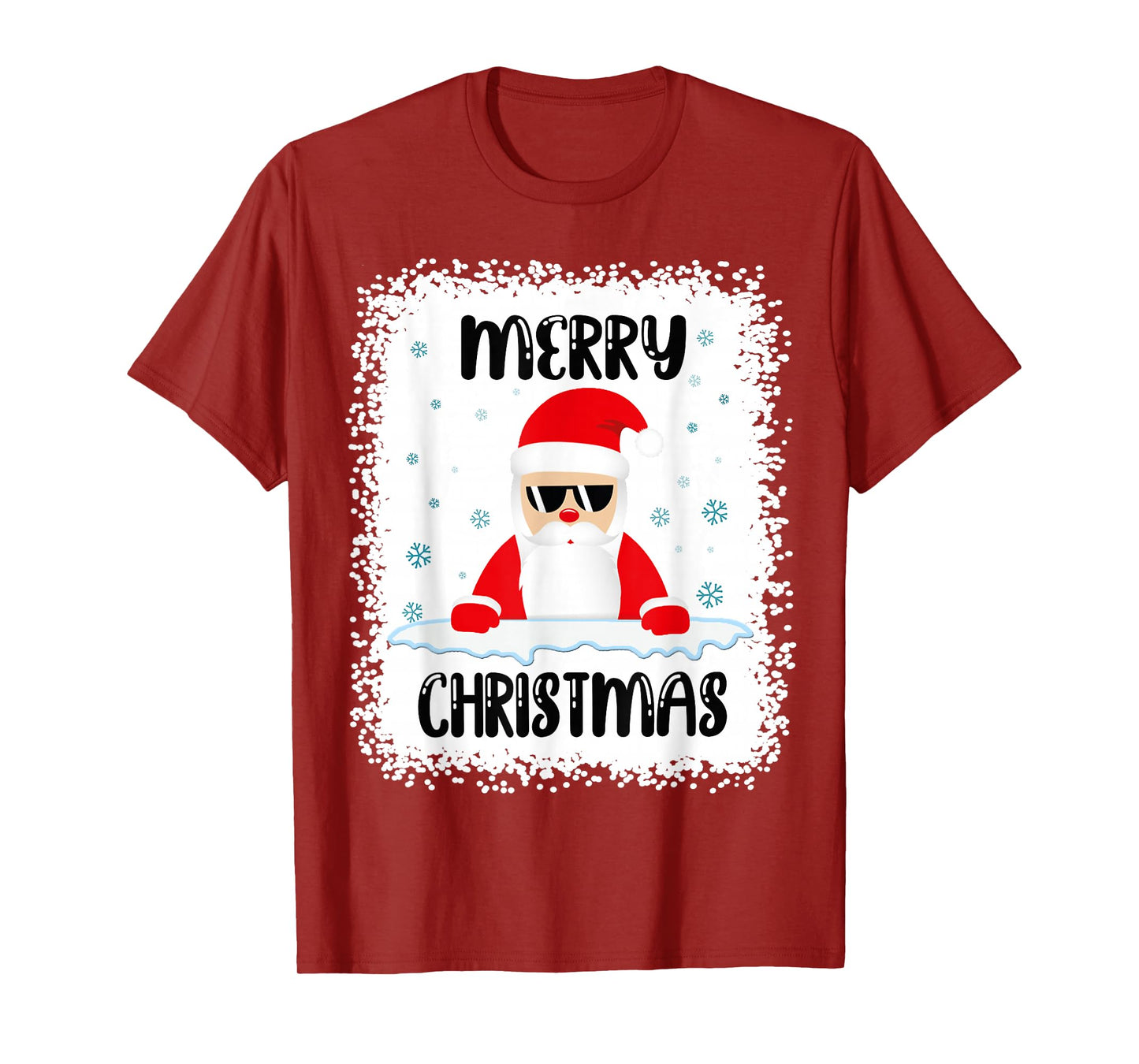 Funny Santa Claus Merry Christmas Bleached Christmas Santa T-Shirt