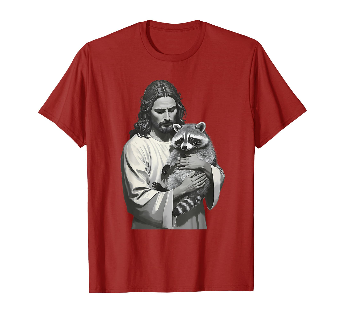 Racoon Lover Trash Panda Christian Jesus Holding A Raccoon T-Shirt