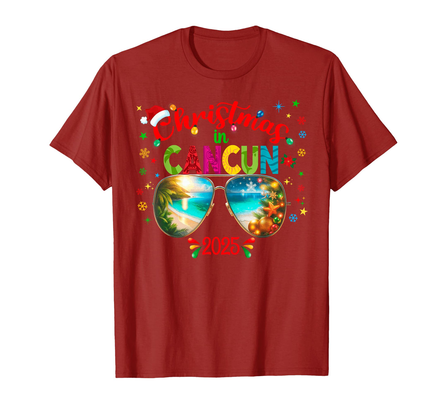 Mexico Cancun Cabo Christmas Trip Outfit Pajama T-Shirt