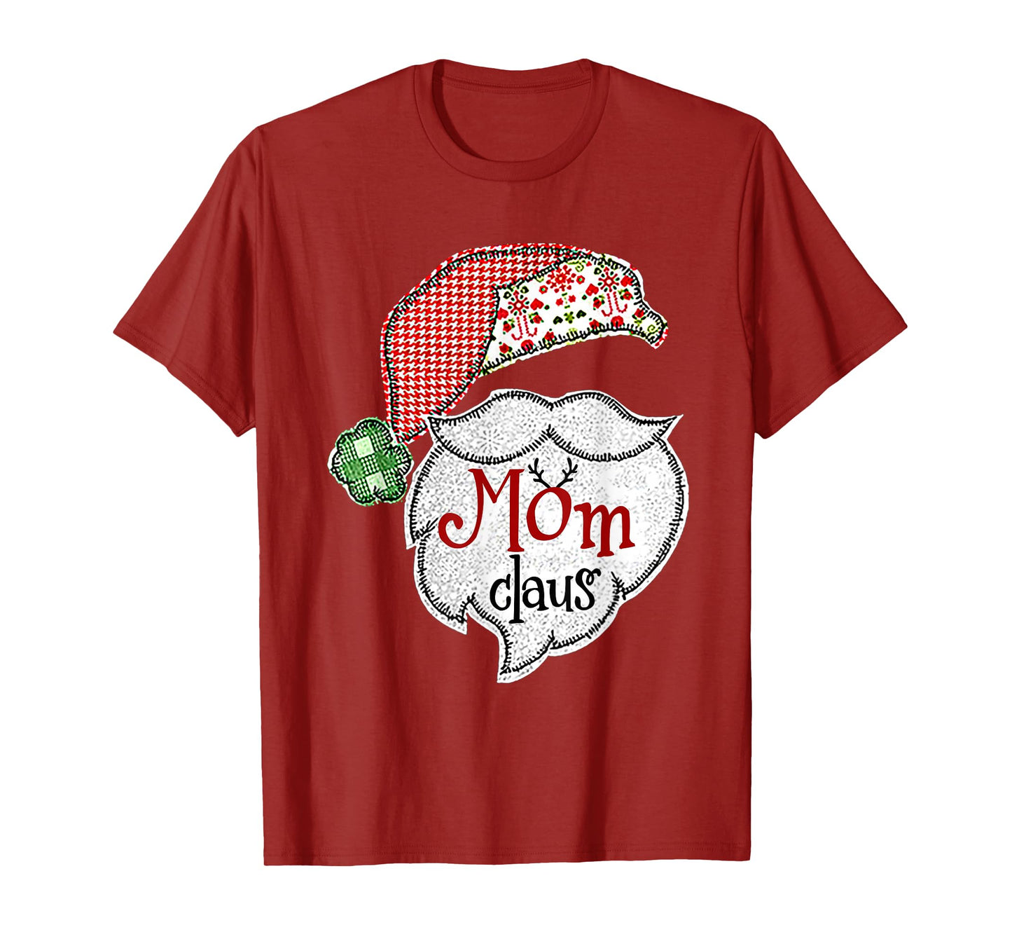 Mom Claus Christmas Lights Pajama Family Matching T-Shirt