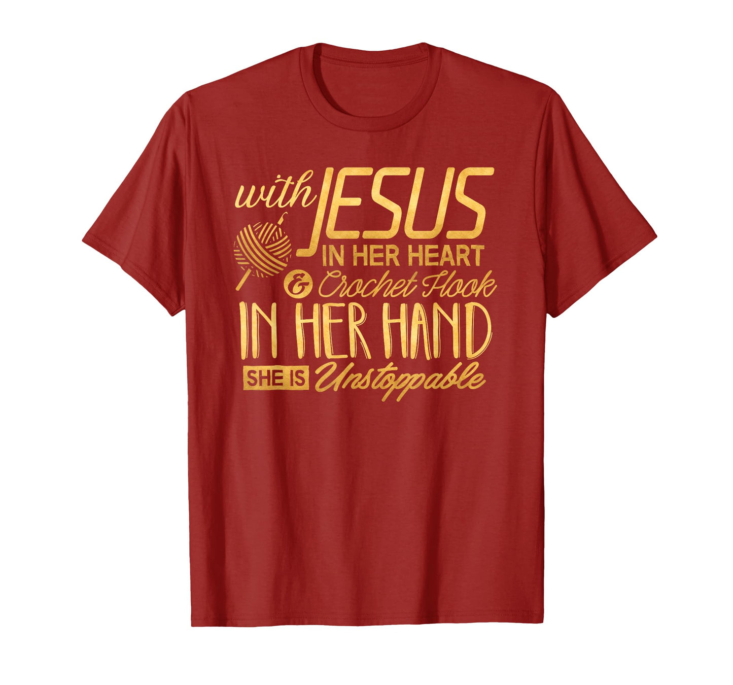 Crochet Shirt With Jesus in her Heart Crochet Hook Christian T-Shirt