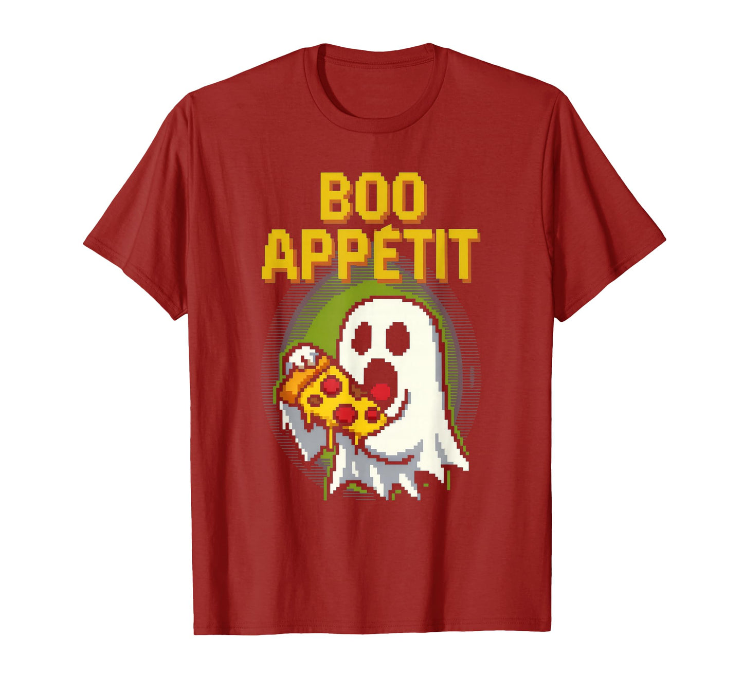 Boo Appétit Funny Pixel Art Ghost Foodie Pun Halloween T-Shirt