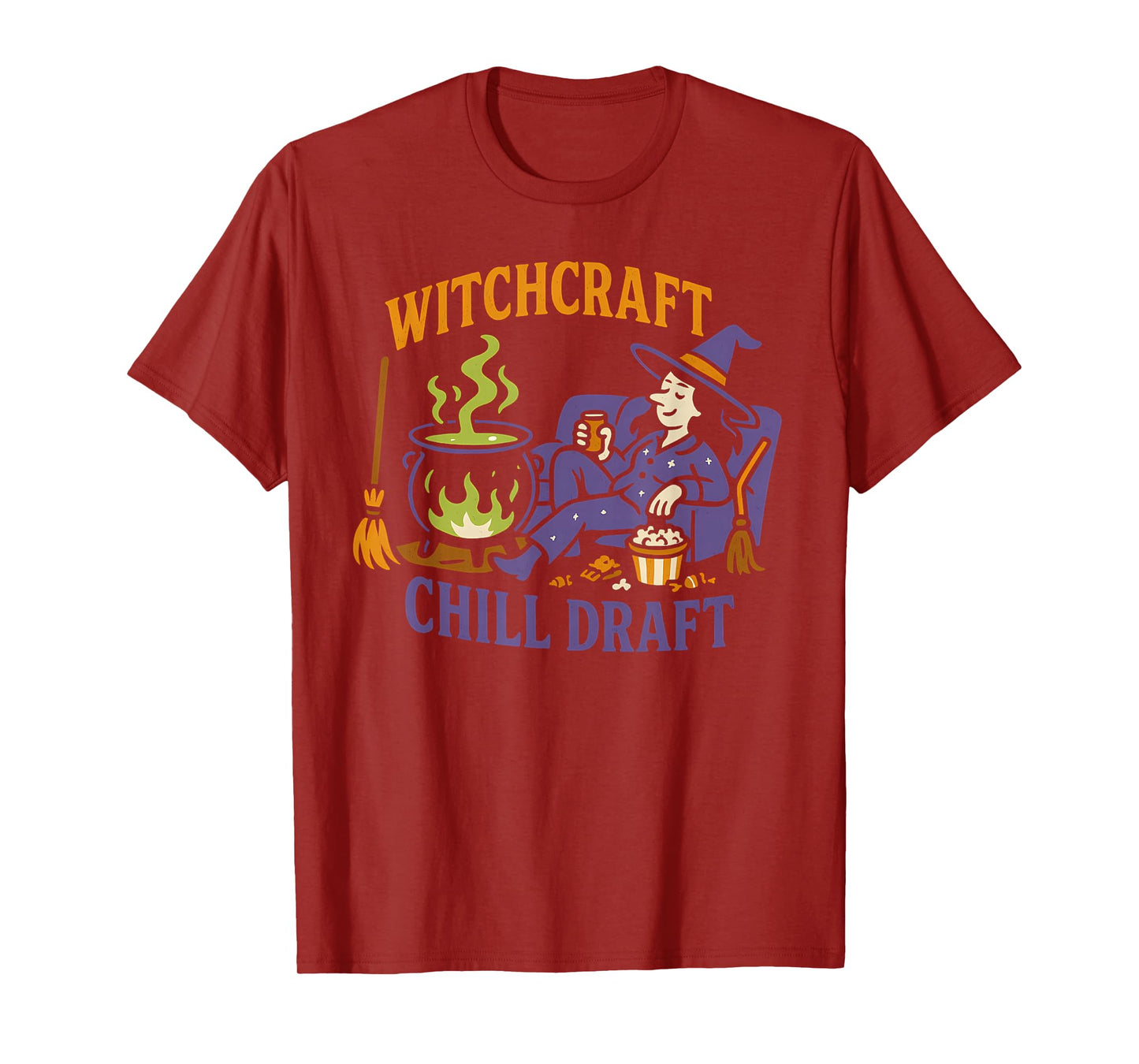 Witchcraft Chill Draft Funny Lazy Halloween Goofy Costume T-Shirt