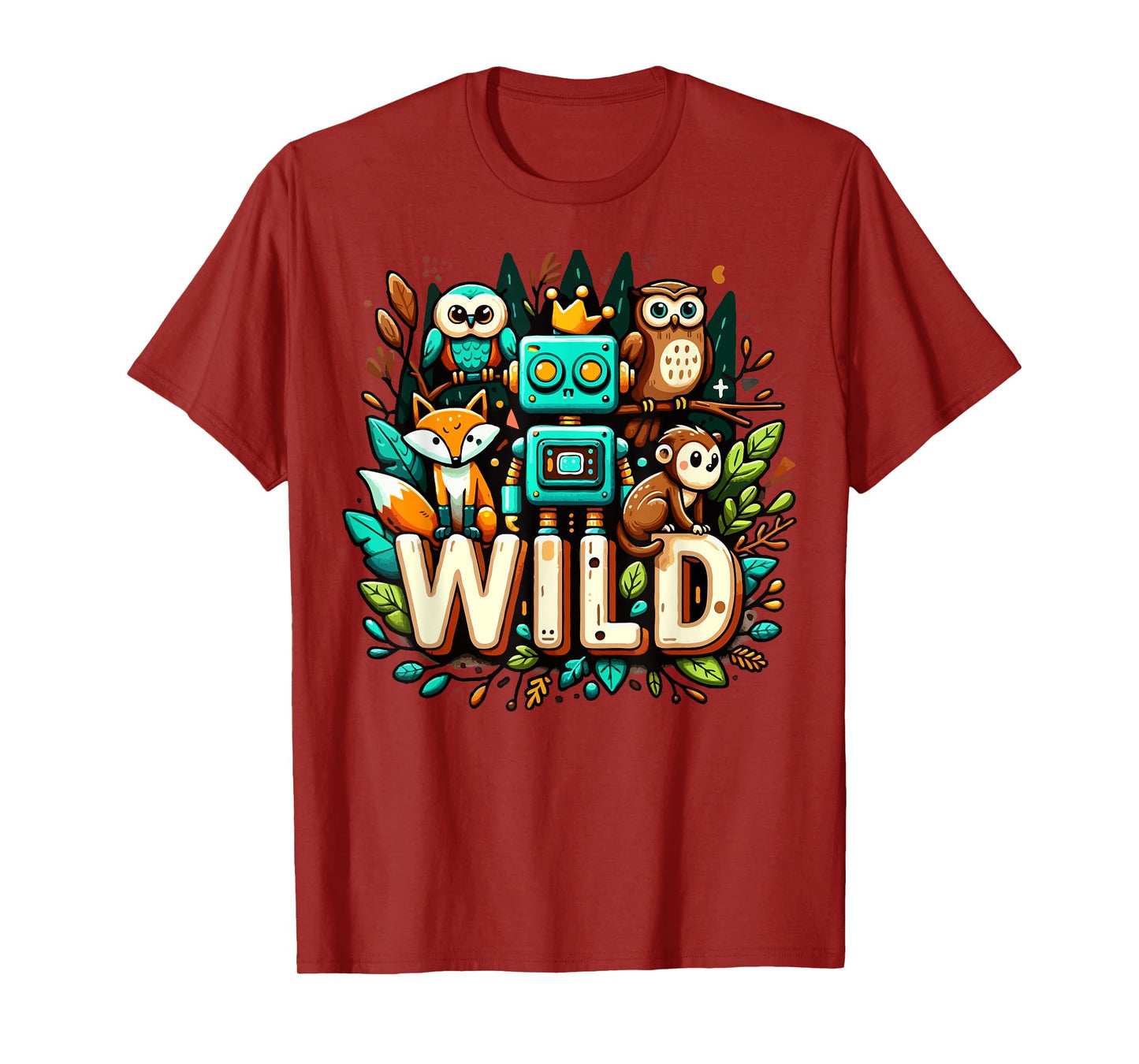 Wild Retro Vintage Machine ROBOT Art Science & Math Boy Kid T-Shirt