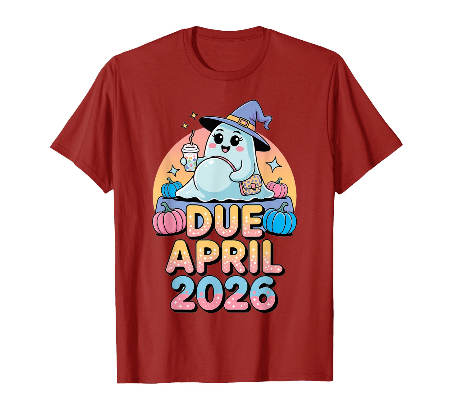 Halloween Pregnant Due April 2026 Mama Ghost Baby Mom T-Shirt
