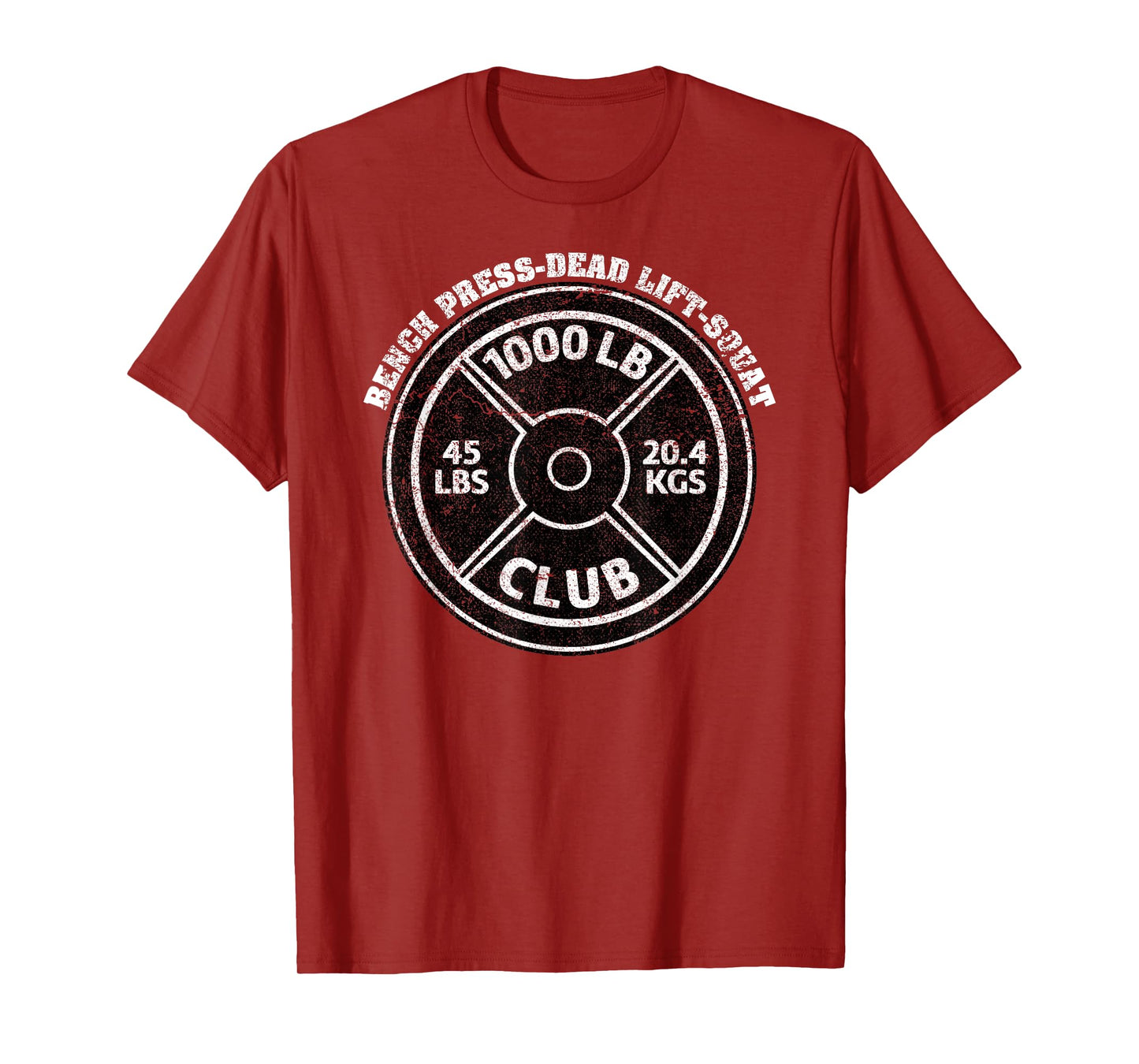1000 Lbs Pound Club Gym Weightlifting Dead Lift Bench Press T-Shirt