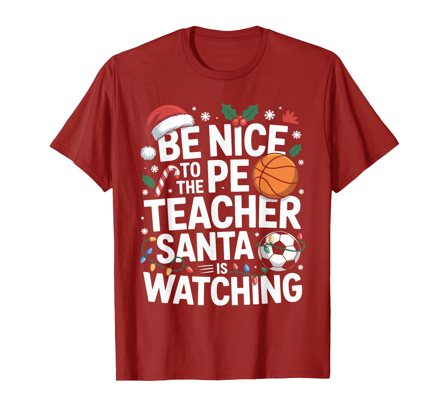 PE Teacher Christmas Physical Education Xmas T-Shirt