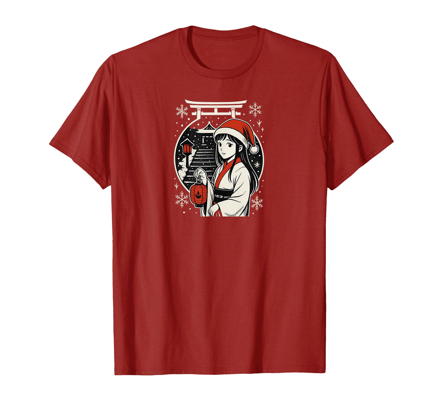 Snowy Shrine Christmas Manga T-Shirt