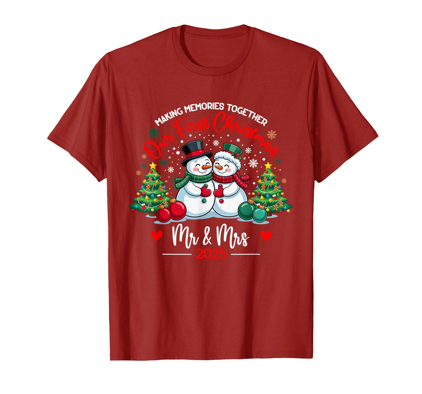 Our First Christmas as Mr & Mrs 2025 Couples T-Shirt