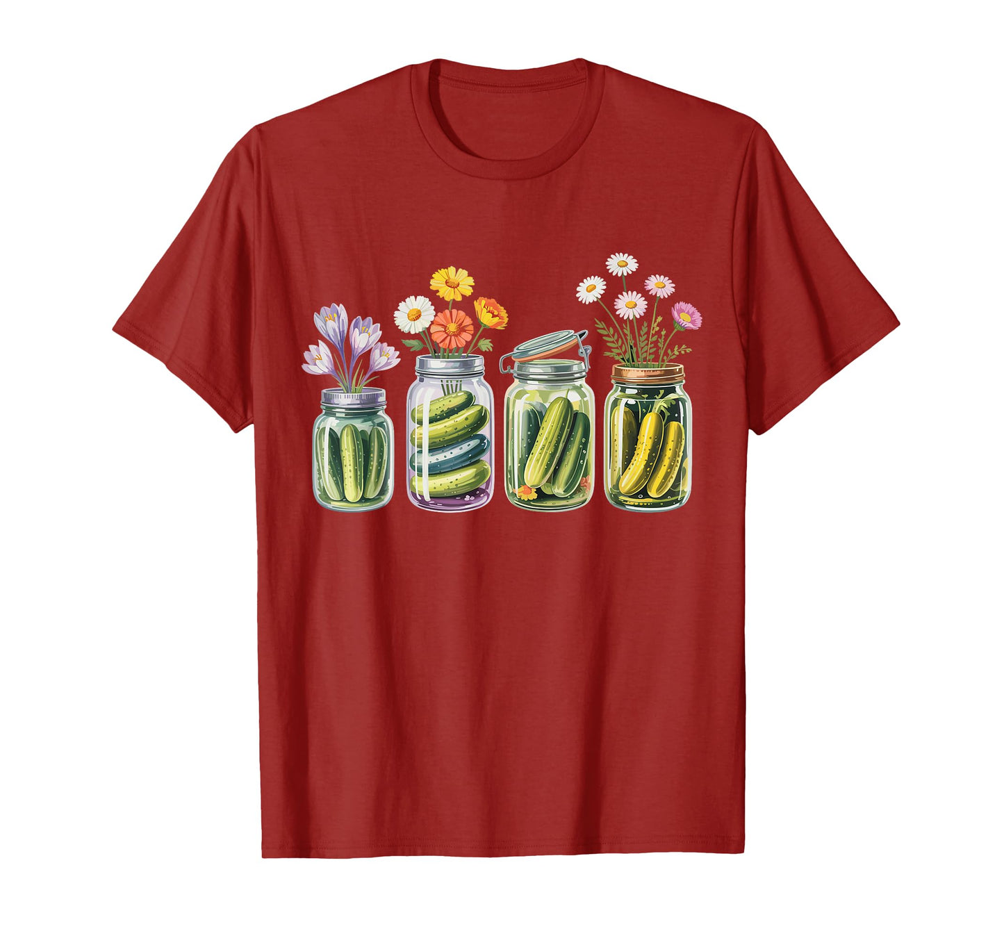 Vintage Canned Pickles Wildflower Canning Season Pickle Jar T-Shirt