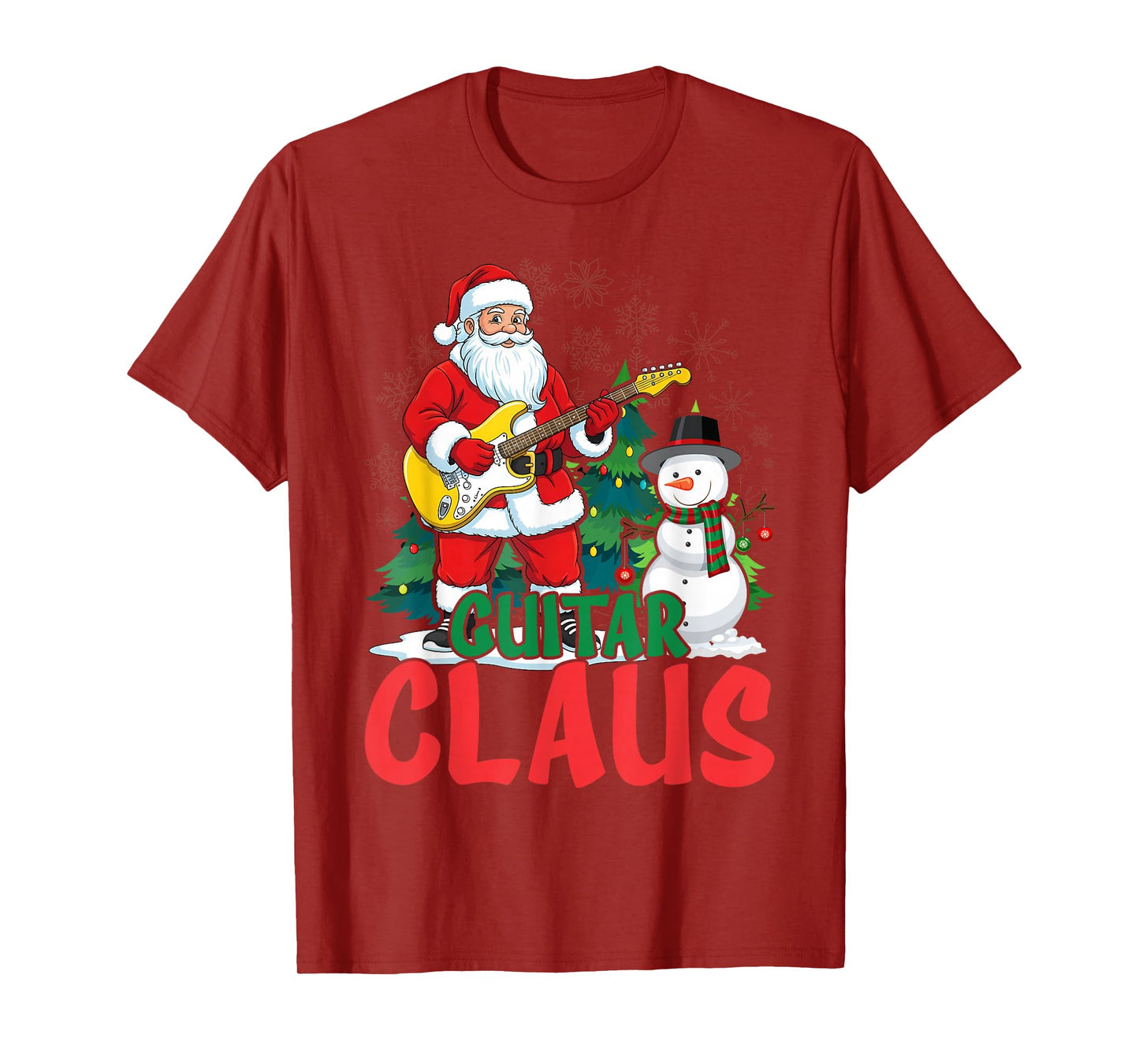 Guitar Santa Claus Christmas Matching Costume T-Shirt