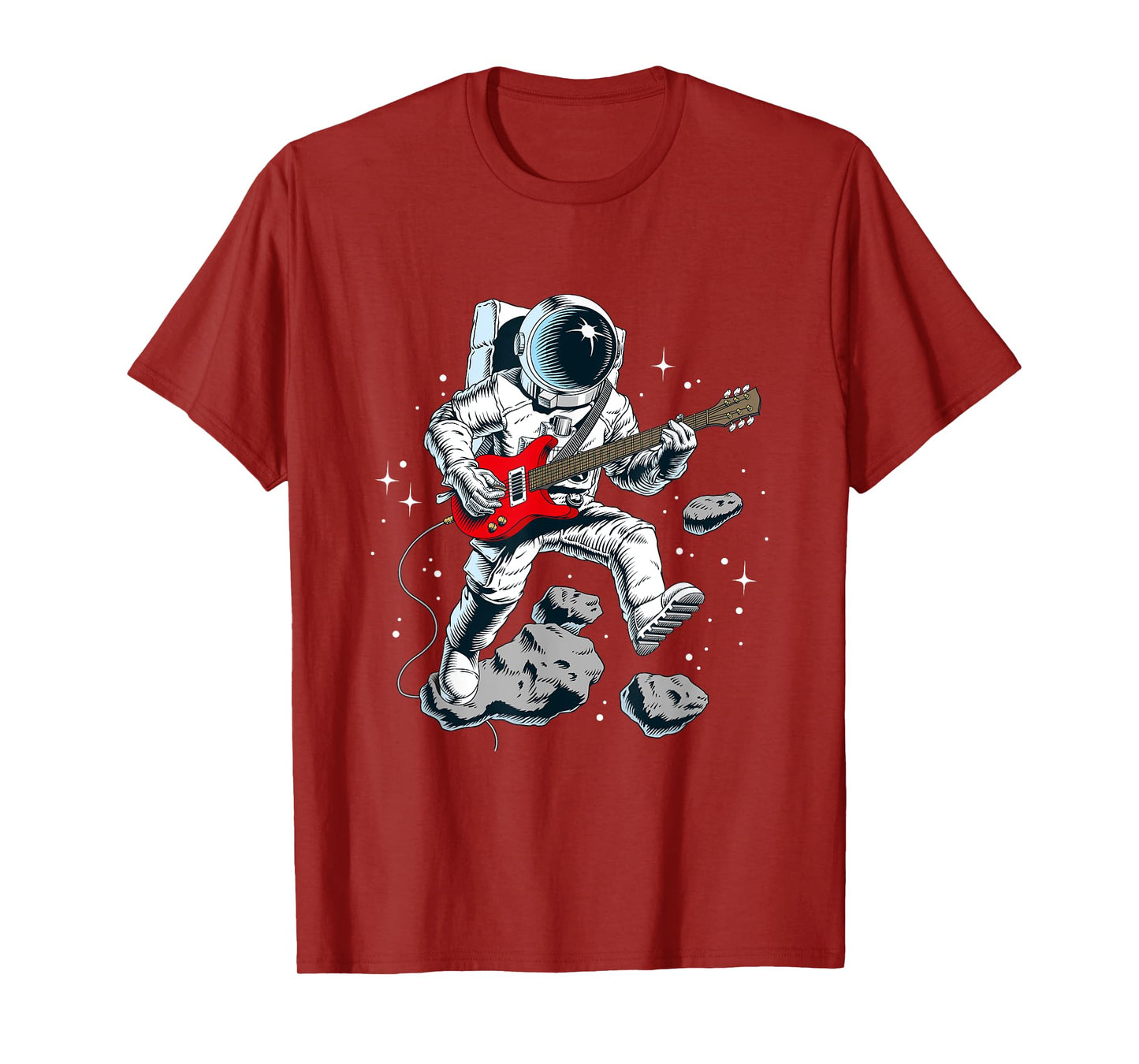 Wear Cool Space Astronaut Rock & Roll Music Guitar Graphic T-Shirt