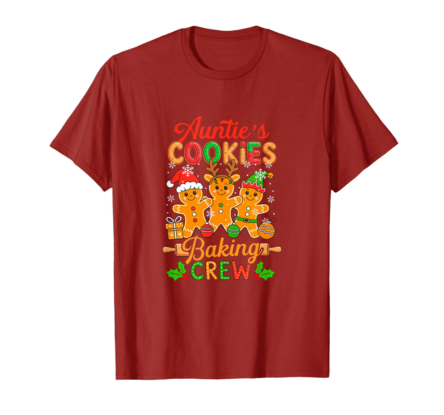 Auntie's Xmas Cookie Baking Crew Funny Baker Gingerbreads T-Shirt