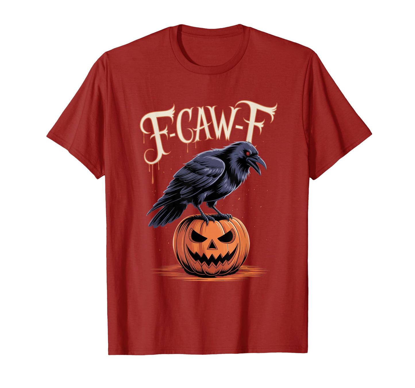 F-Caw-F Crow Funny Gothic Moon Black Bird Halloween T-Shirt