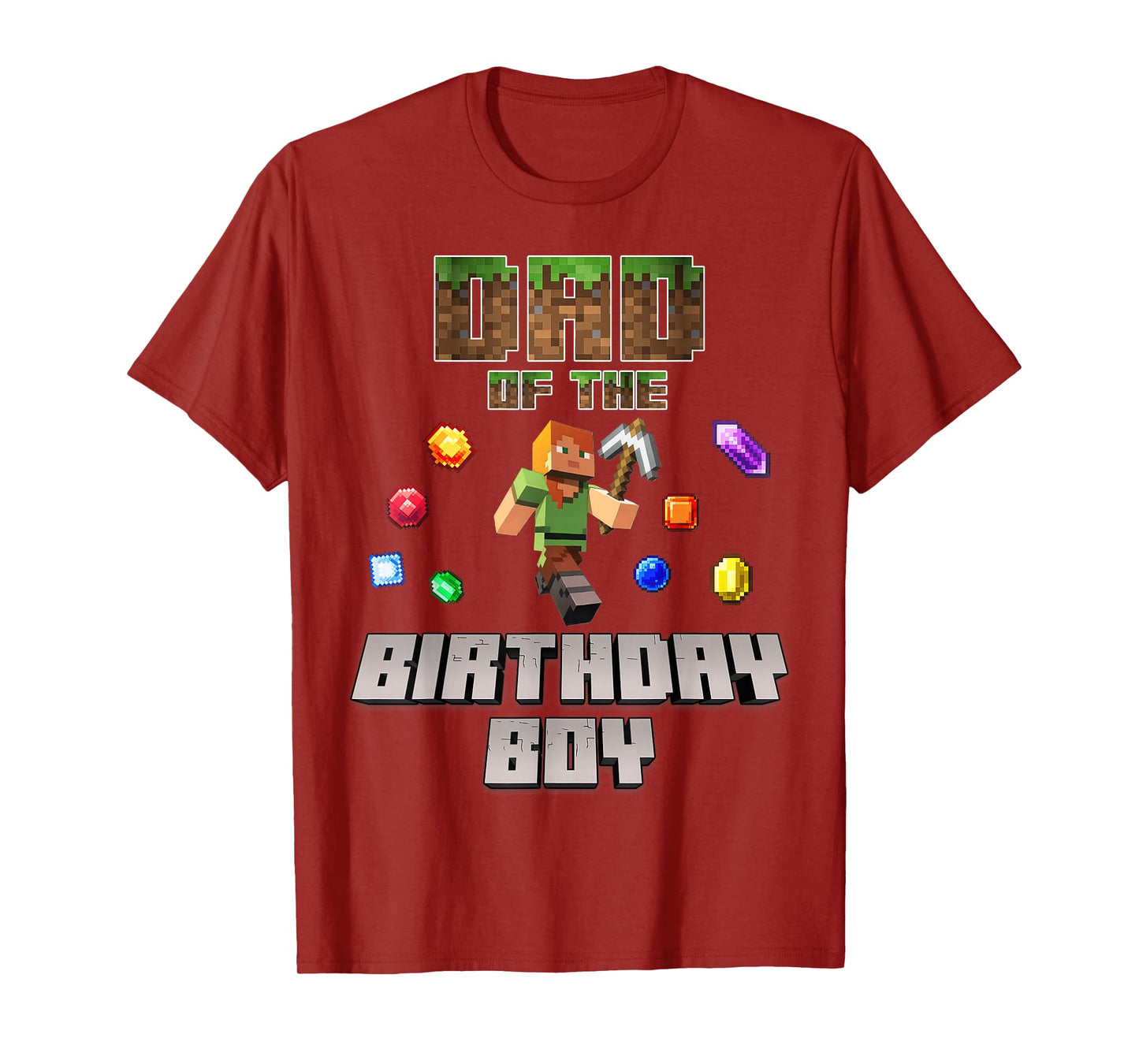 Dad Of The Birthday Boy Video Gamer Pixel Number T-Shirt