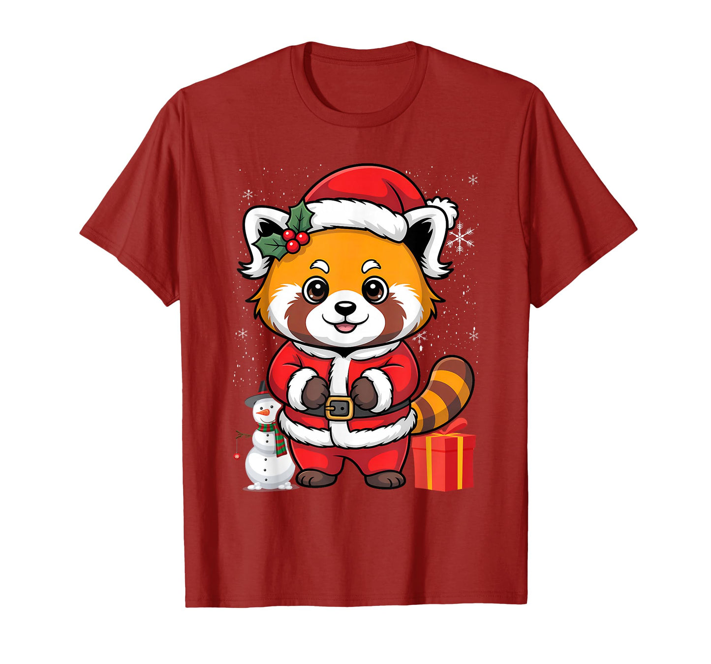 Red Panda Santa Cute Christmas Hat for Pandabear Lovers T-Shirt