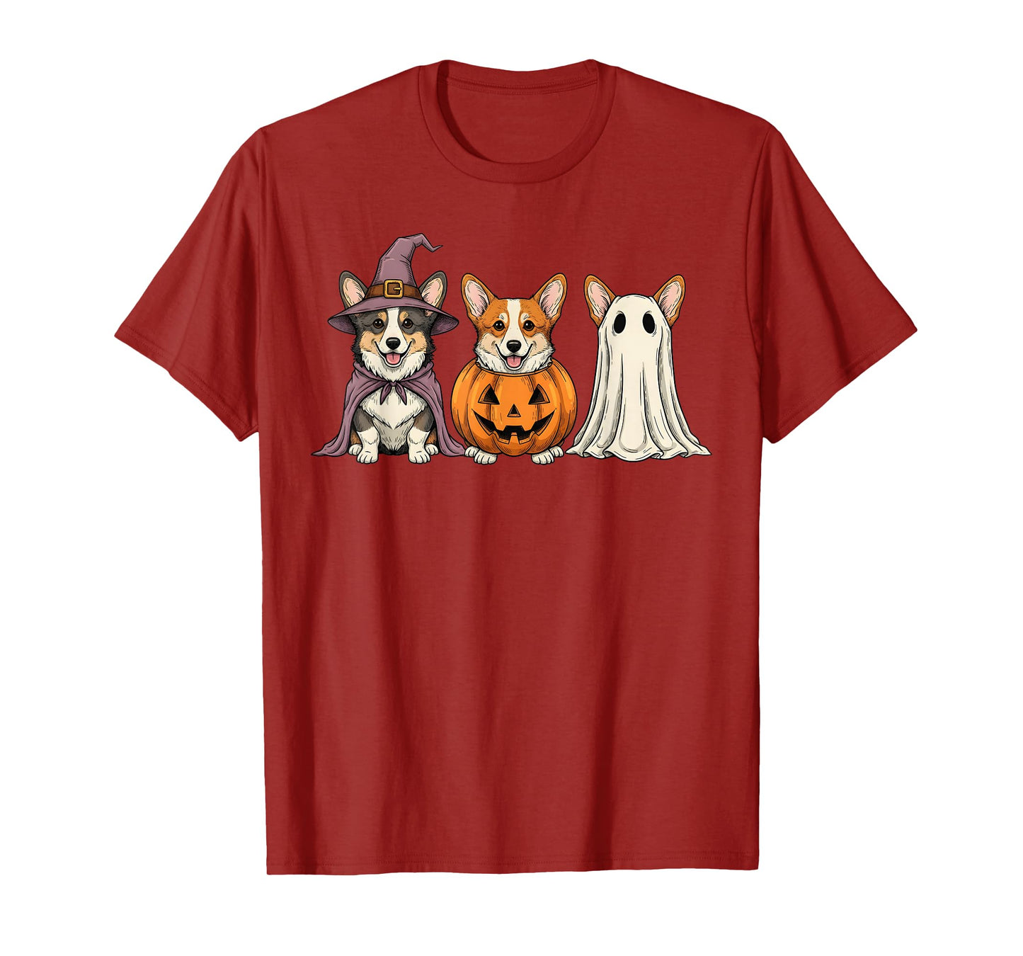 Spooky Ghost Corgi Pumpkin Halloween Dog Lover T-Shirt