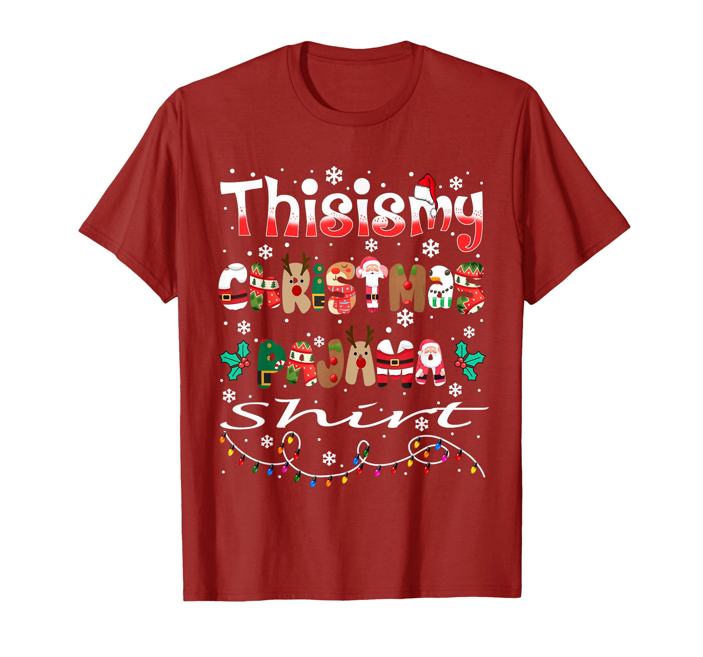 This is My Christmas Pajama Shirt Funny Xmas PJs Men Women T-Shirt
