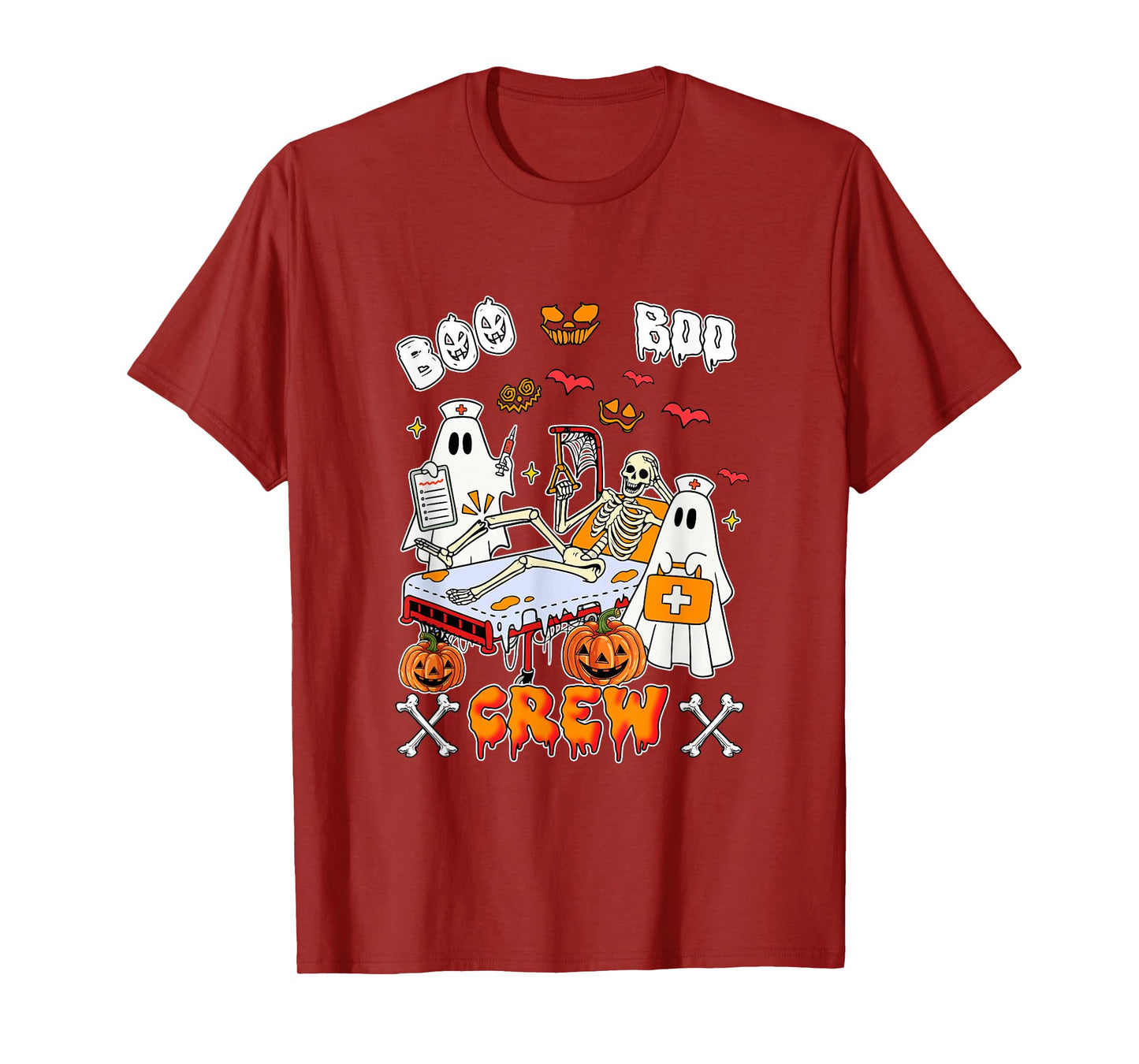 Boo Halloween Crew Group Skeleton Boos As Nurse Doctors T-Shirt