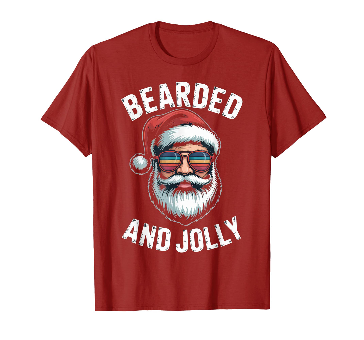 Bearded and Jolly Christmas Humor Santa Vibes T-Shirt