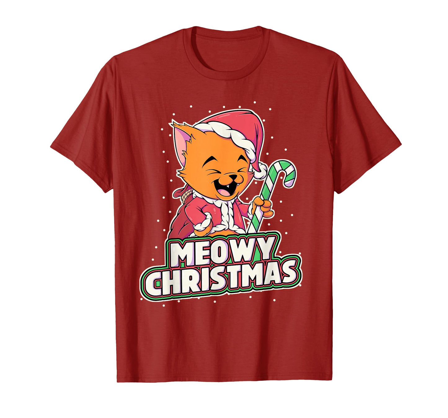 Meowy Christmas Alley Cat Lovers Santa Cat Xmas Orange Cat T-Shirt