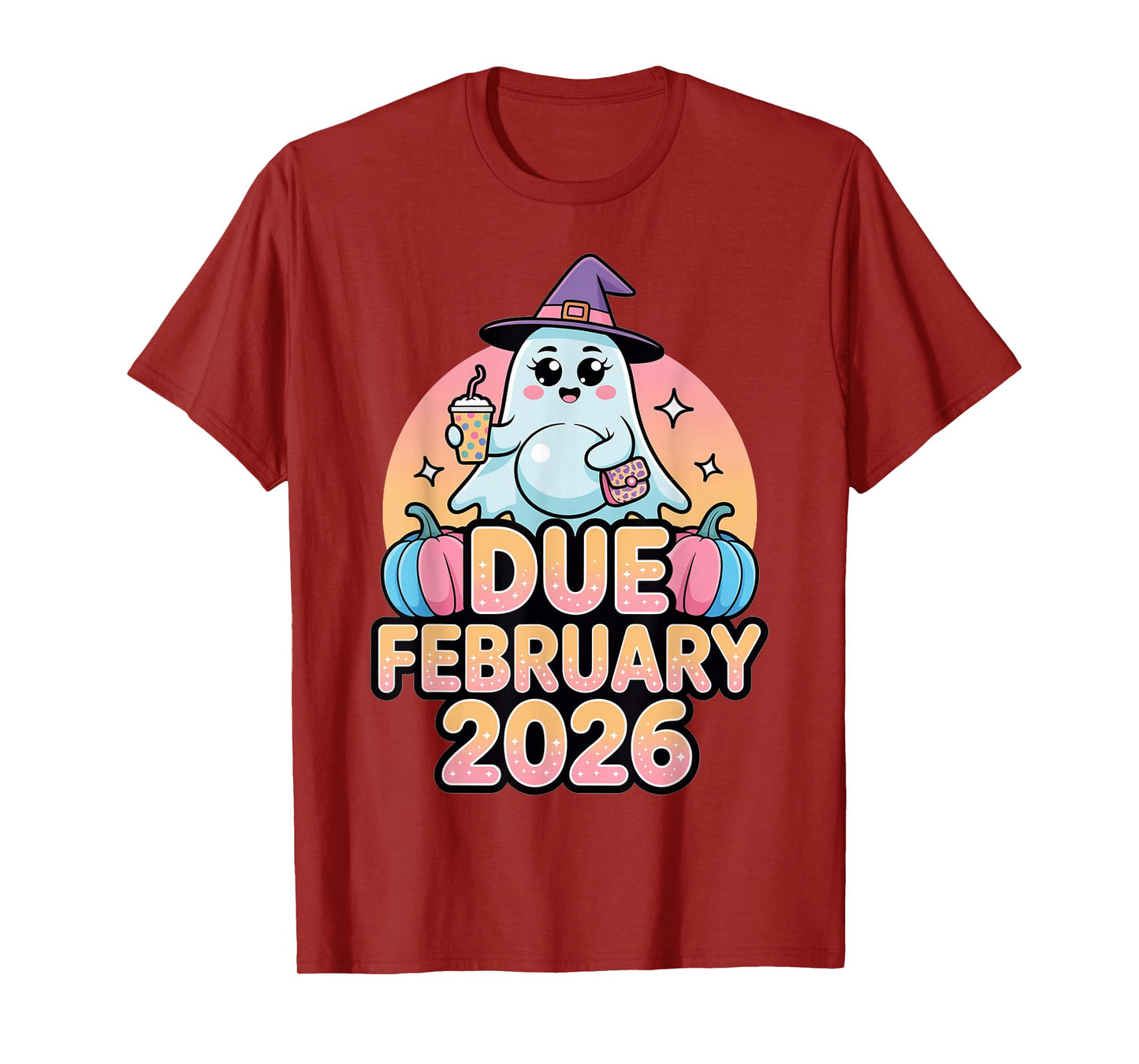 Halloween Pregnant Due February 2026 Mama Ghost Baby Mom T-Shirt