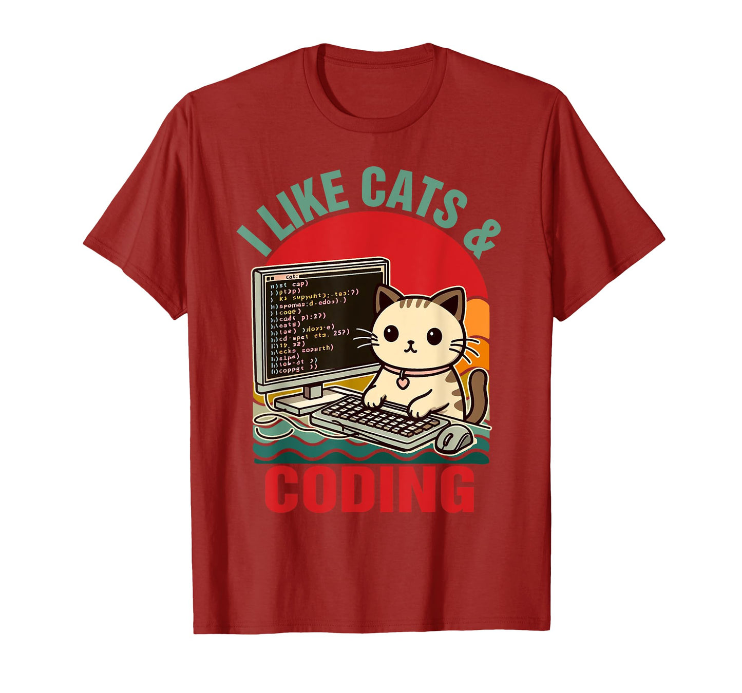 Coder Programmer Cat Lover Cat Dad I Like Cats & Coding Men Women T-Shirt