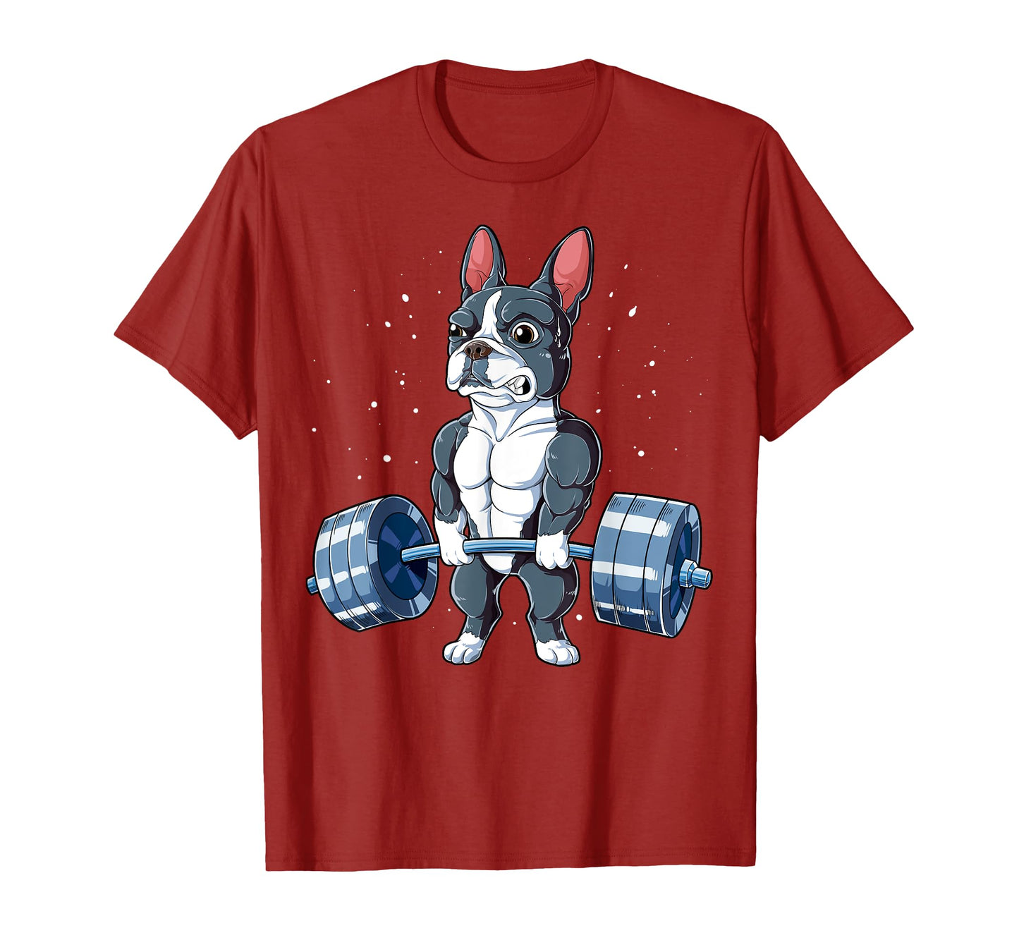 Boston Terrier Weightlifting Funny Deadlift Men Fitness Gym T-Shirt