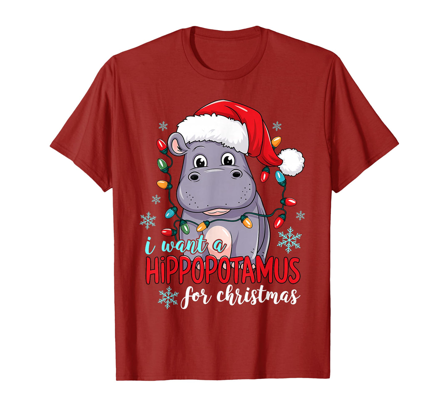 I Want A Hippopotamus For Christmas Cute Christmas Costume T-Shirt
