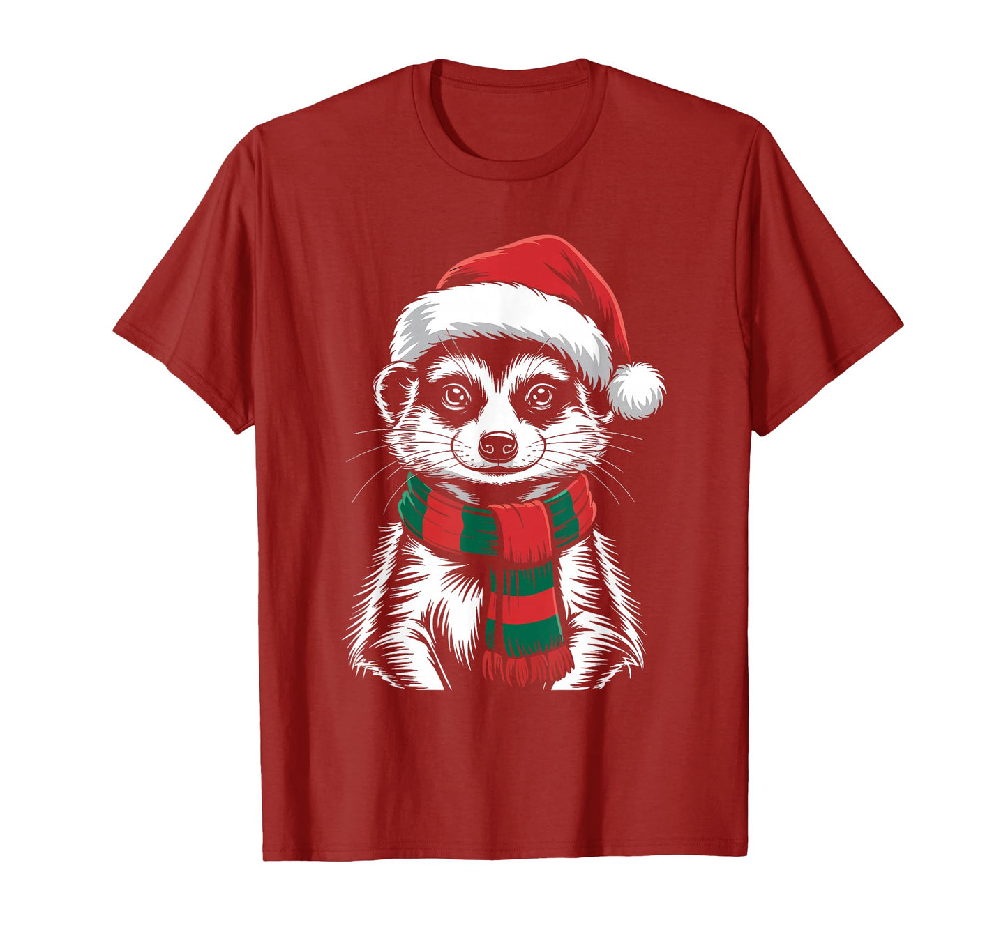 Meerkat Xmas Santa Hat Scarf Christmas Costume T-Shirt