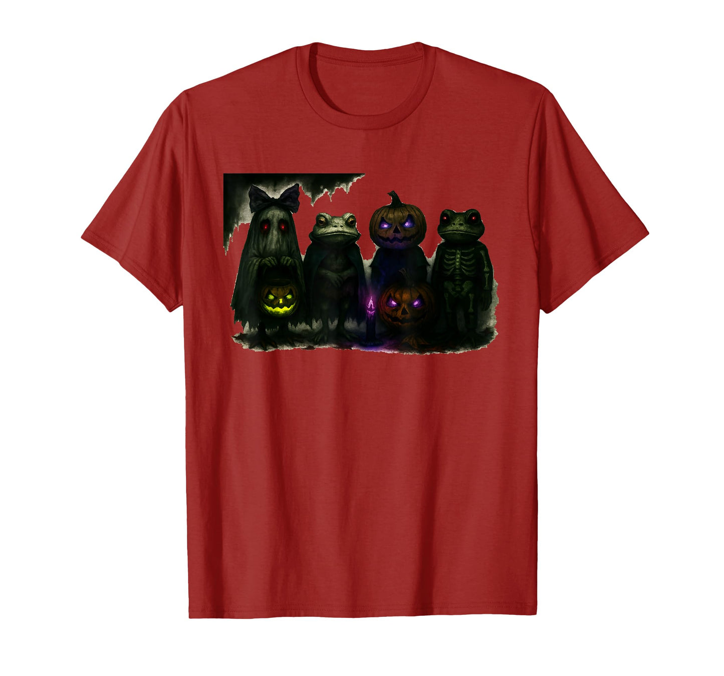 Spooky Skeleton Frog Cute with Pumpkin and Creepy Vibes T-Shirt