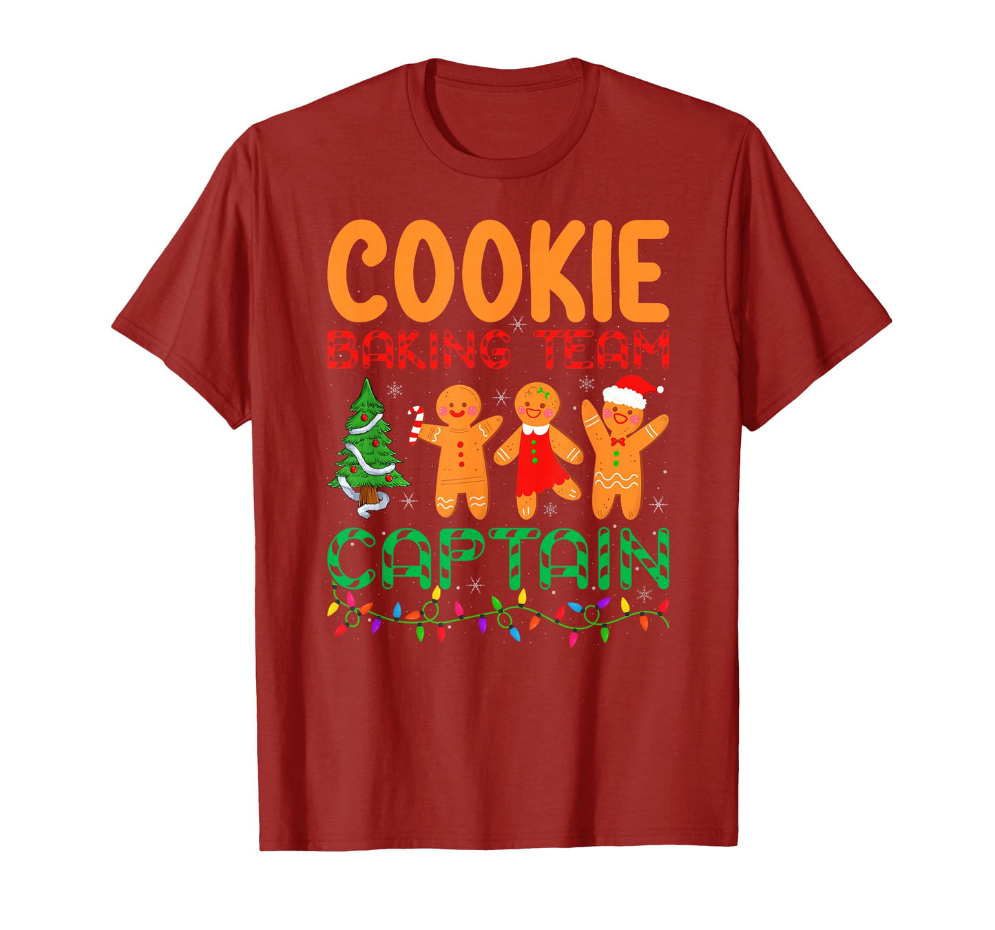 Gingerbread Christmas Pajamas Cookie Baking Team Captain T-Shirt