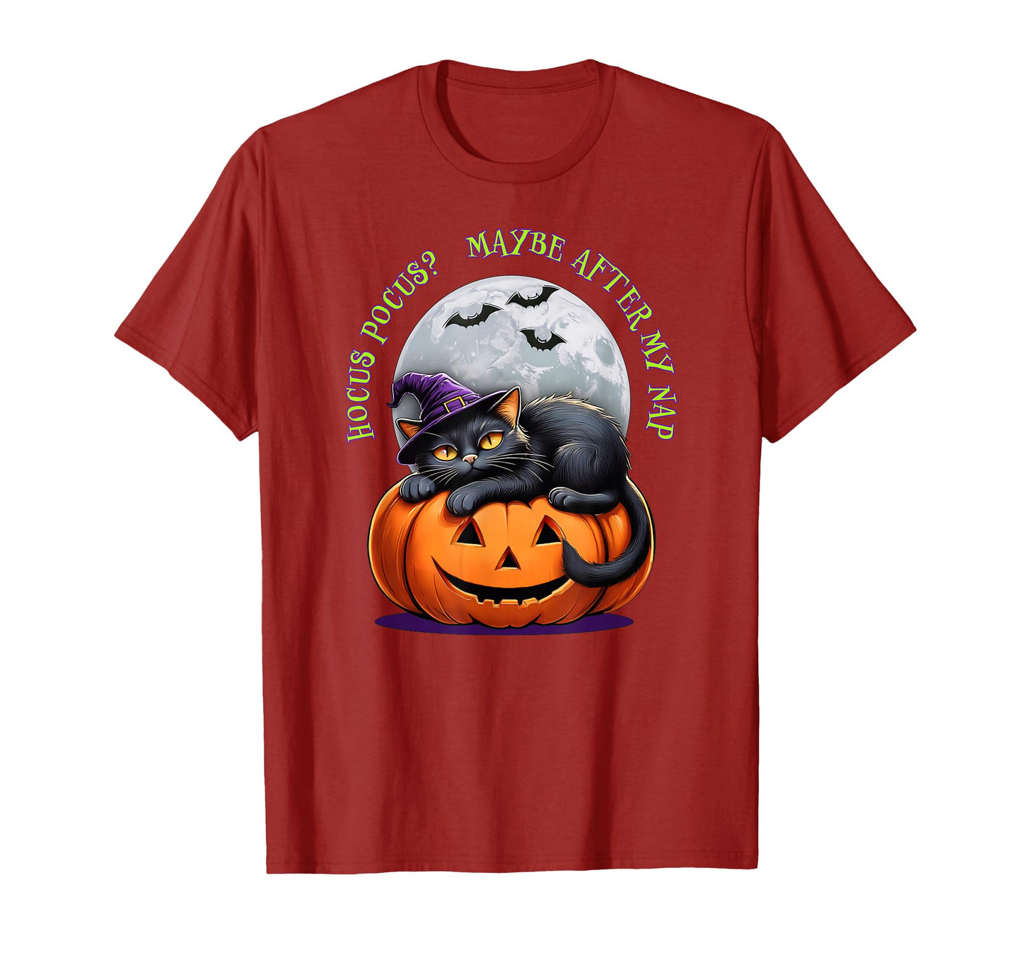 Black Cat Halloween Hocus Pocus Funny Pumpkin Costume Gift T-Shirt