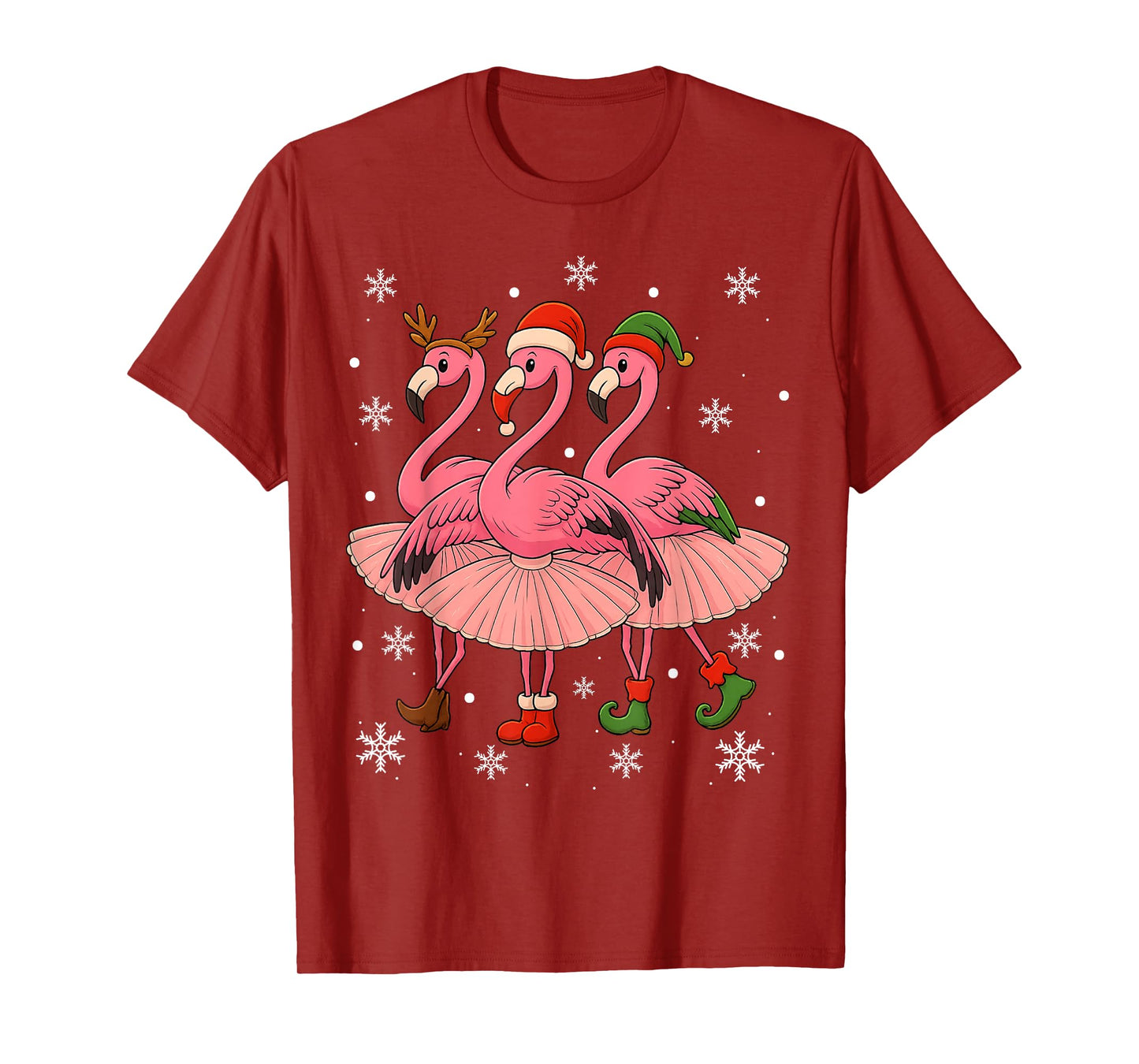 Flamingo Dancing Christmas Tee Santa Claus Xmas Gifts T-Shirt